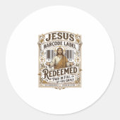 Étiquette de code-barres Jésus Rédimé Jésus Code-b (Devant)