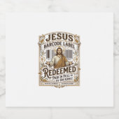 Étiquette de code-barres Jésus Rédimé Jésus Code-b (Étiquettes simples)