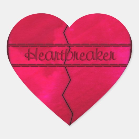 Étiquette de coeur brisée rouge (Devant)