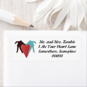 Étiquette de coeur d'amour Zombie (En situation)