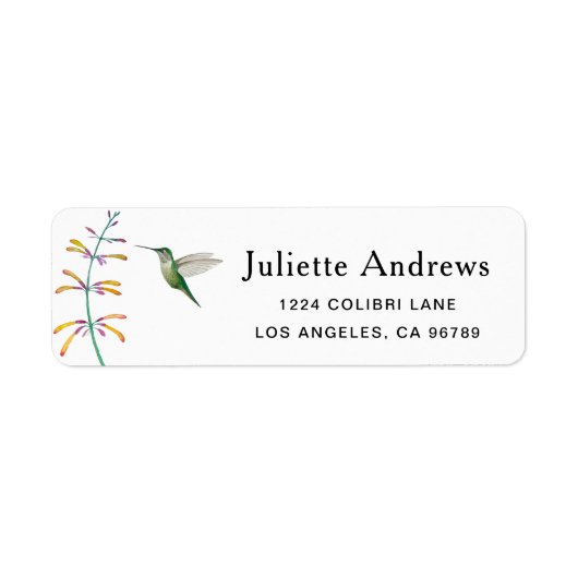 Étiquette de colibri (Devant)