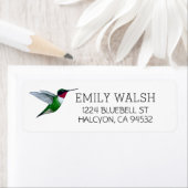 Étiquette de colibri à gorge rubis (En situation)