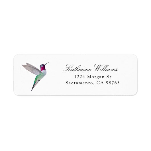 Étiquette de Colibri d'Anna (Devant)
