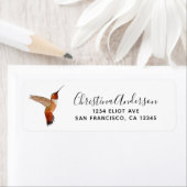 Étiquette de colibri roux (En situation)