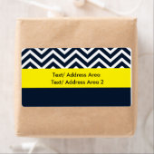 Étiquette de colis d'expédition bleu jaune Chevron (En situation)