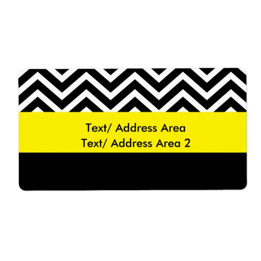 Étiquette de colis d'expédition noir jaune Chevron (Devant)