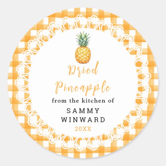 Étiquette de Collation d'Ananas Séché Maison (Devant)