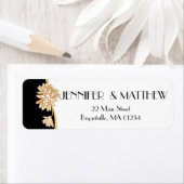 Étiquette de collection Mariage noir, blanc et or (En situation)