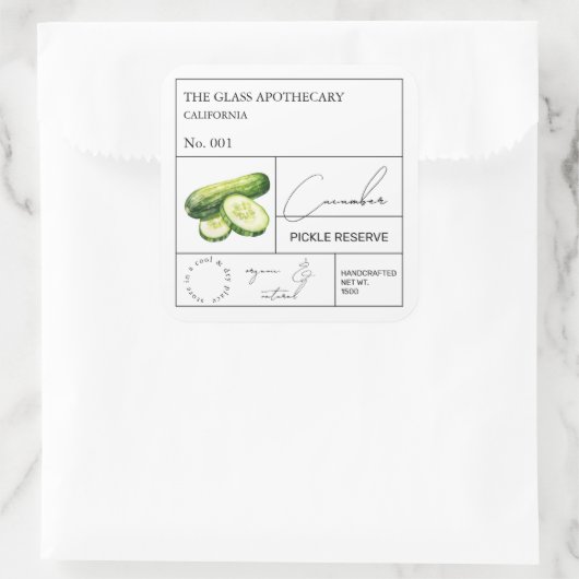 Étiquette de Concombre Apothécaire (Sac)