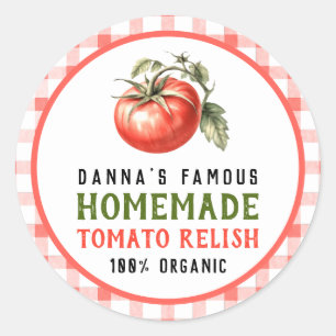 Étiquette de condiment de tomate avec l'apparence