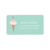 Étiquette de cône de crème glacée mignonne (Devant)