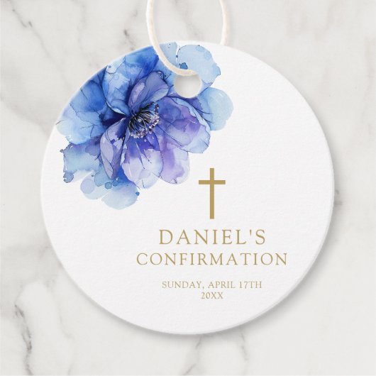 Étiquette de confirmation florale à l'aquarelle bl (Devant)
