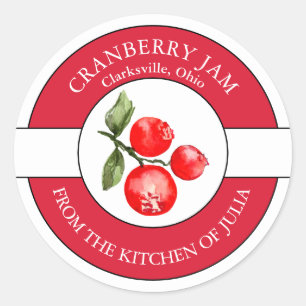 Étiquette de confiture Cranberry