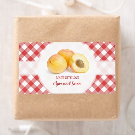 Étiquette de confiture d'abricot (En situation)