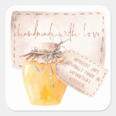 Étiquette de confiture d'abricot fait maison avec  (Devant)