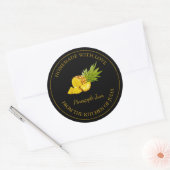 Étiquette de confiture d'ananas fait maison | Noir (Enveloppe)