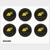 Étiquette de confiture d'ananas fait maison | Noir (Feuille)