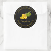 Étiquette de confiture d'ananas fait maison | Noir (Sac)