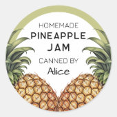 Étiquette de confiture d'ananas maison (Devant)