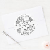 Étiquette de confiture d'ananas noir et blanc (Enveloppe)