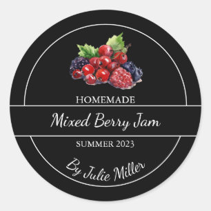 Étiquette de confiture de baies mélangées maison s