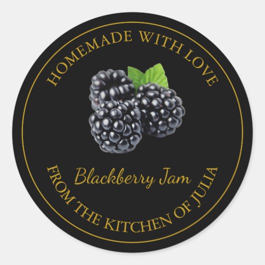 Étiquette de confiture de Blackberry fait maison | (Devant)