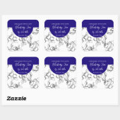 Étiquette de confiture de bleuet noir et blanc fai (Feuille)