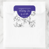 Étiquette de confiture de bleuet noir et blanc fai (Sac)