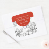 Étiquette de confiture de canneberge noir et blanc (Enveloppe)