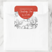 Étiquette de confiture de canneberge noir et blanc (Sac)