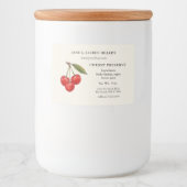 Étiquette de confiture de cerise avec liste d'ingr (Devant)