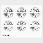 Étiquette de confiture de cerisier noir et blanc (Feuille)