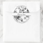 Étiquette de confiture de cerisier noir et blanc (Sac)