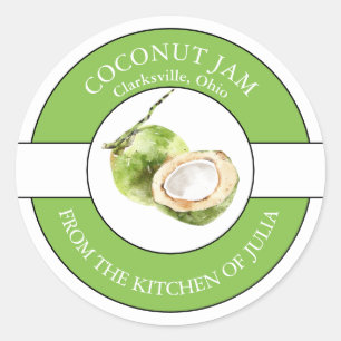 Étiquette de confiture de coco