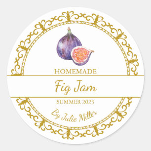Étiquette de confiture de fig vintage Gold fait ma