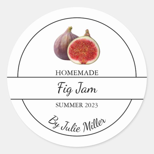 Étiquette de confiture de figues maison simple (Devant)