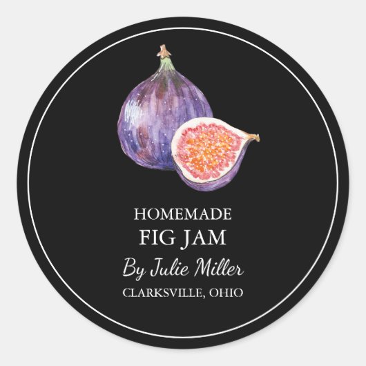 Étiquette de confiture de figues maison simple (Devant)