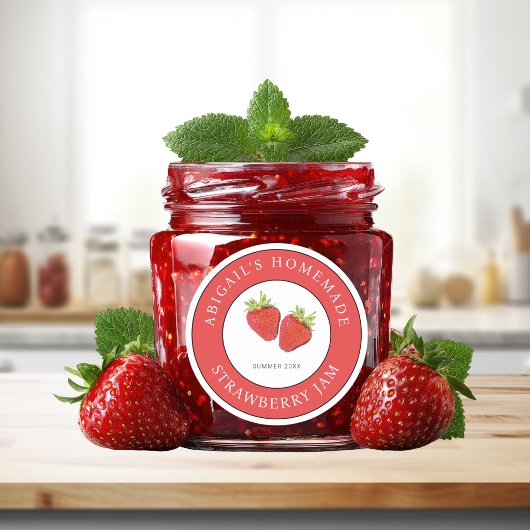 Étiquette de confiture de fraise