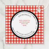 Étiquette de Confiture de Fraise Maison avec Ingré (Dos)