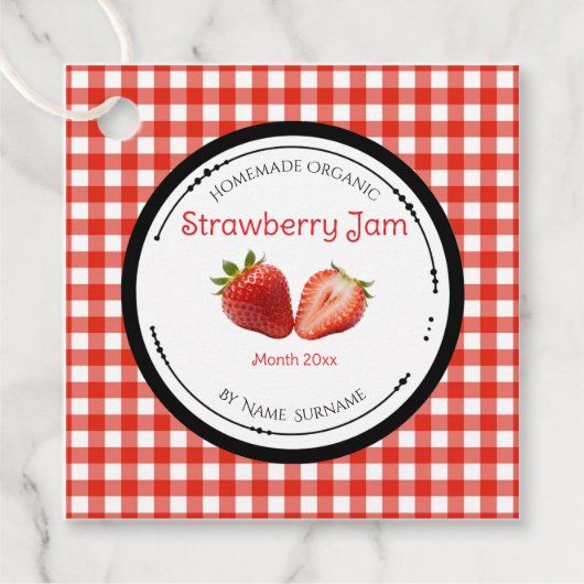 Étiquette de Confiture de Fraise Maison avec Ingré (Devant)