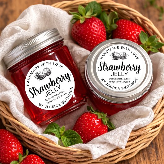 Étiquette de confiture de fraise maison STRAW01rd