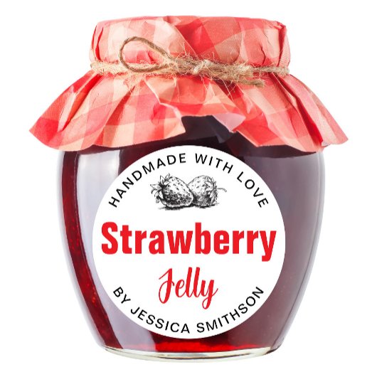 Étiquette de confiture de fraise maison STRAW03brd