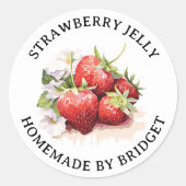 Étiquette de confiture de fraise maison STRAW07rd (Devant)