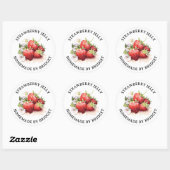 Étiquette de confiture de fraise maison STRAW07rd (Feuille)
