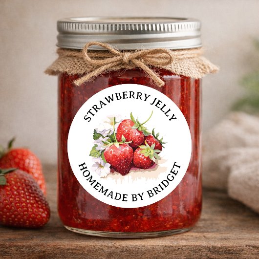 Étiquette de confiture de fraise maison STRAW07rd