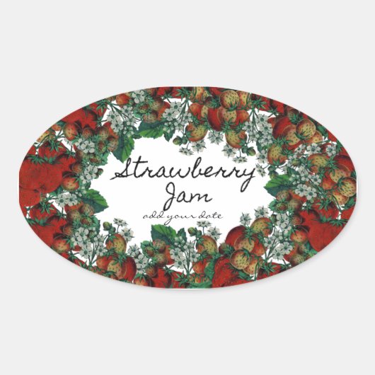 Étiquette de confiture de fraises maison (Devant)