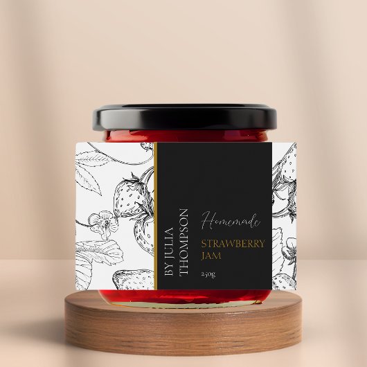 Étiquette de confiture de fraises maison moderne