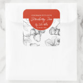 Étiquette de confiture de fraises maison noir et b (Sac)