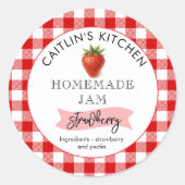 Étiquette de confiture de fraises maison | Petit l (Devant)