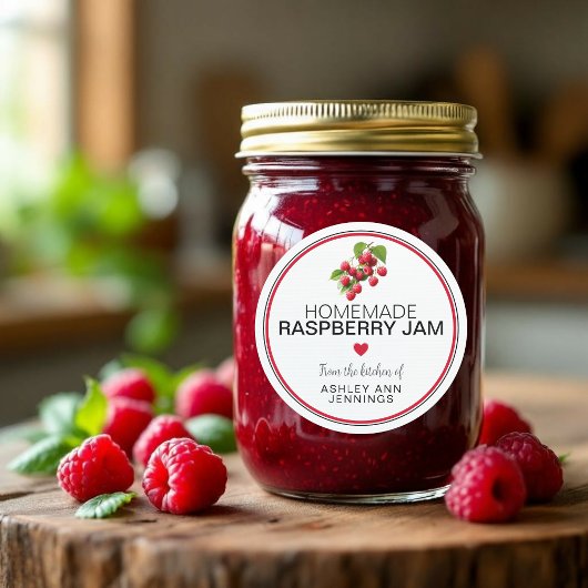 Étiquette de Confiture de Framboise Maison | De la